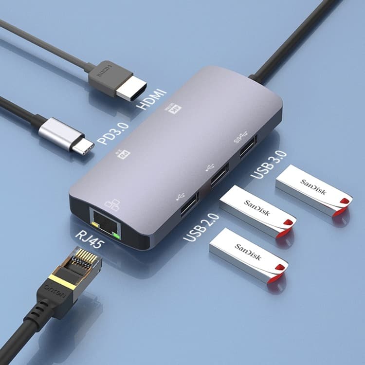 Onten OTN UC910 USB-C Type-C Portable Multifunctional HUB Docking Station view 1