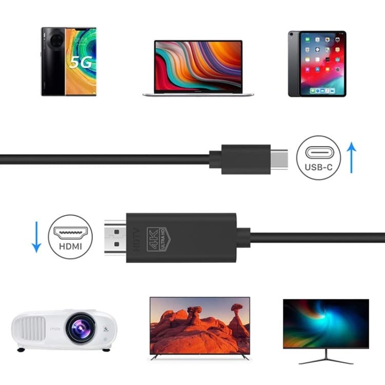 Onten UC503 Type-C HDMI 4K 30Hz HDTV Cable Length 1.8 Meter view 2