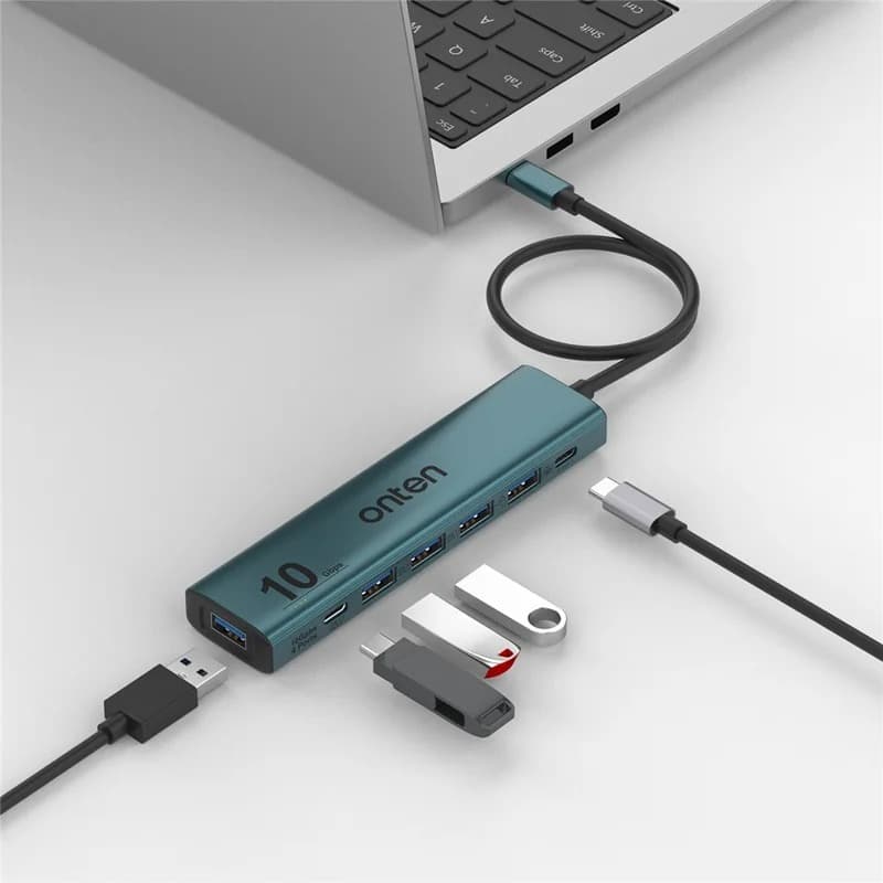 Onten UC615 USB-C Hub 4 x USB3.2 Gen2 + 2 x USB-A + USB-C Power Port Adapter view 2