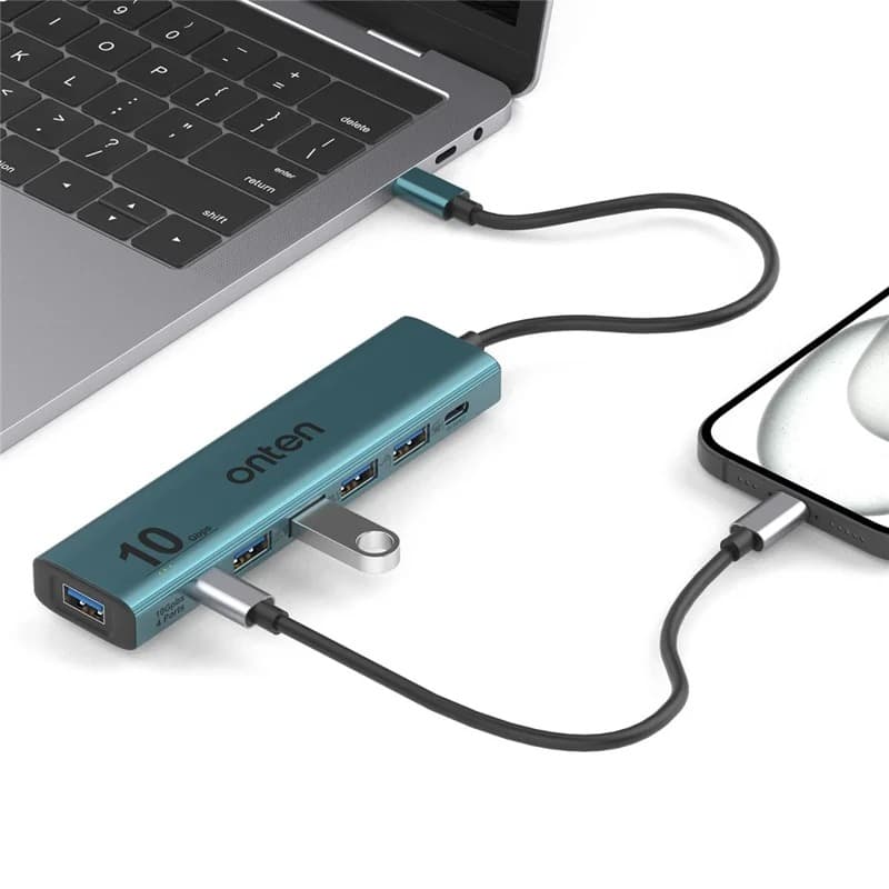 Onten UC615 USB-C Hub 4 x USB3.2 Gen2 + 2 x USB-A + USB-C Power Port Adapter view 4