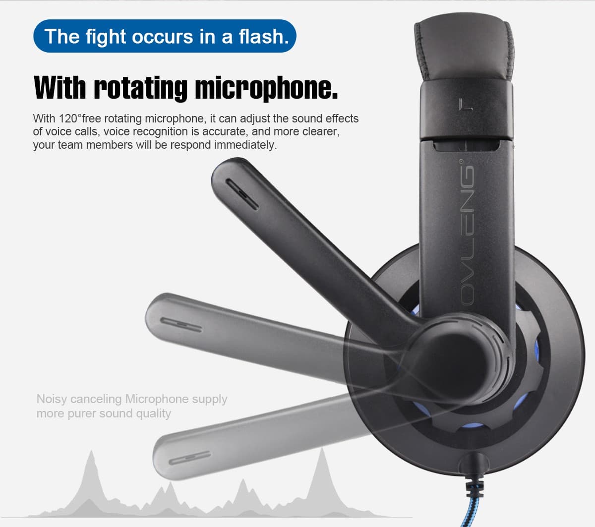 Ovleng OVP2 Wired Headphone With Microphone 3.5mm view 3