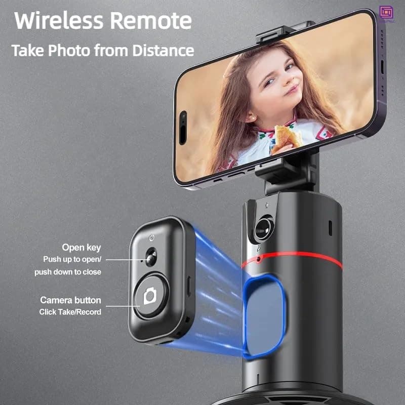P02 AI Intelligent Tracker 360° Auto Face Tracking Smart Rotation Desktop Selfie Gimbal Stabilizer for Smartphone view 2