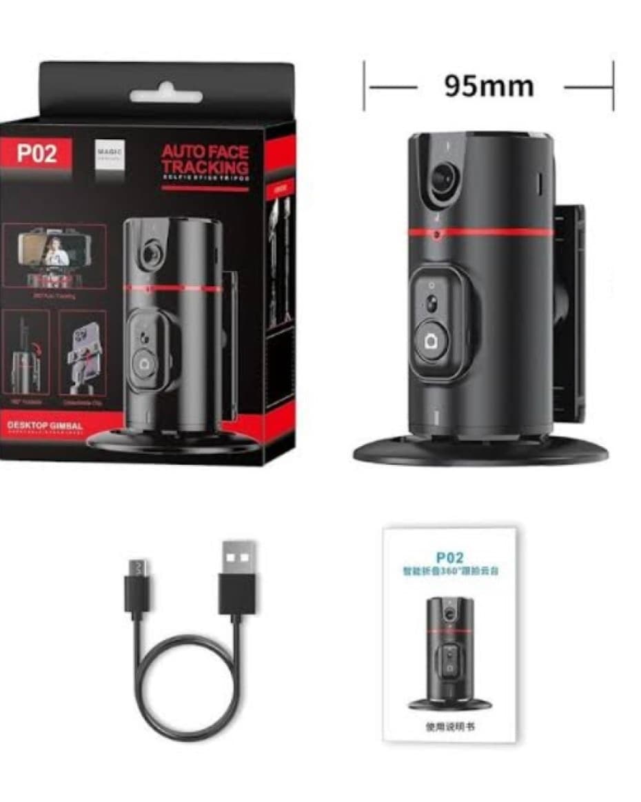 P02 AI Intelligent Tracker 360° Auto Face Tracking Smart Rotation Desktop Selfie Gimbal Stabilizer for Smartphone view 5
