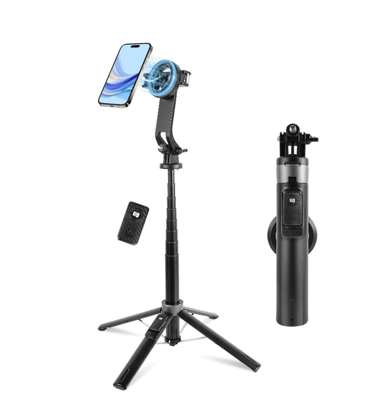 P135 Magnetic Selfie Stick MagSafe Tripod 4.5 Feet With Detachable Remote view 1