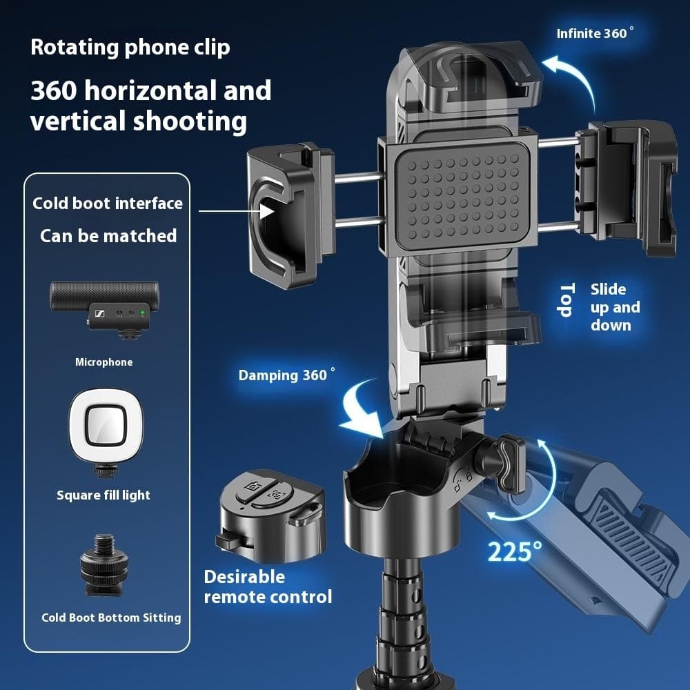 P15T Mini Portable Selfie Stick Bluetooth Compatible Tripod Stand with Zoom Adjustment view 4