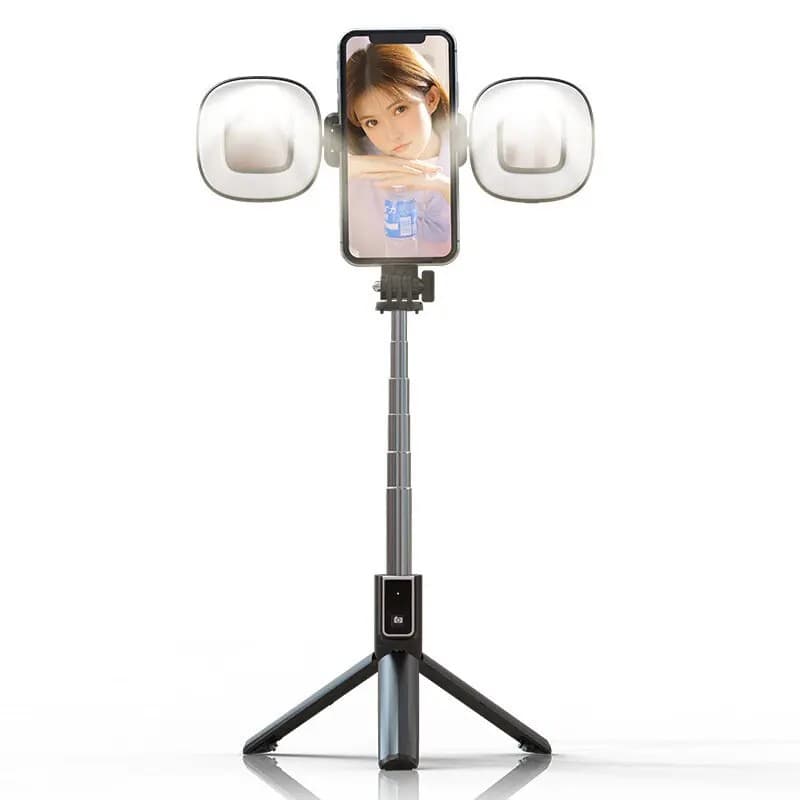 P40S F Wireless Foldable Mini Bluetooth Selfie Stick Tripod With Dual LED Fill Light view 1