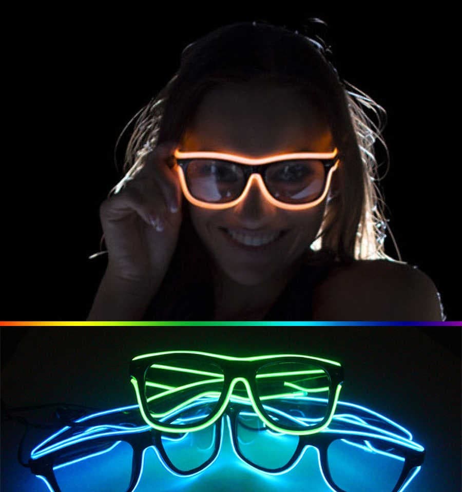 Party Glasses LED Frames Neon Red Light UP Party Glasses With Rechargeable And 3 Lighting Modes view 3