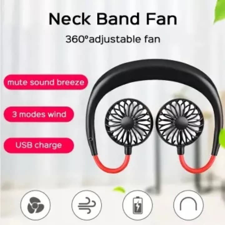 Personal Portable USB Rechargeable Mini Neck Fan view 2