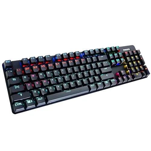 PHILIPS G401 Gaming Mechanical Blue Switch Keyboard Wired USB Full Mixed Light view 1