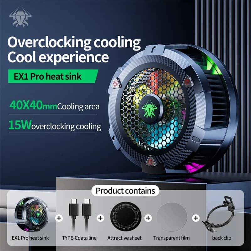 PLEXTONE EX1 Pro RGB Professional Game Player Hurricane Turbofan Magnetic Mobile Phone Radiator view 1