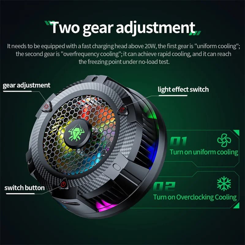 PLEXTONE EX1 Pro RGB Professional Game Player Hurricane Turbofan Magnetic Mobile Phone Radiator view 3