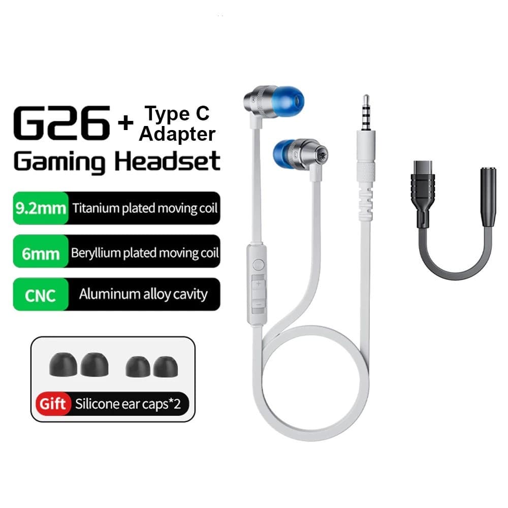 Plextone G26 Gaming Earphone Headset With Mic (Type C+3.5mm) view 1