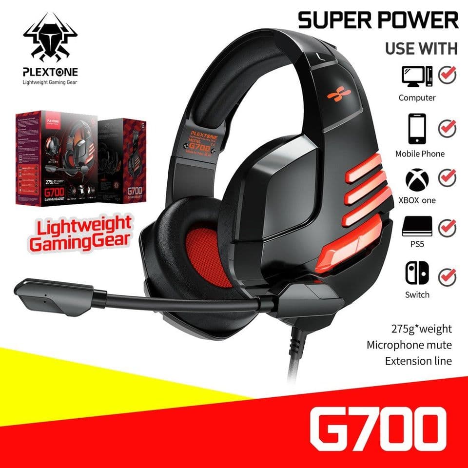 PLEXTONE G700 Gaming Headset Super Lightweight With Mic For Smartphone PC XBOX PS4 view 1