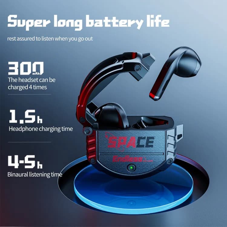 Plextone xMowi Space Endless Wireless TWS Gaming Metal Alloy Case Bluetooth 5.3 Earbud Game Music Dual Mode Mic Headset view 3