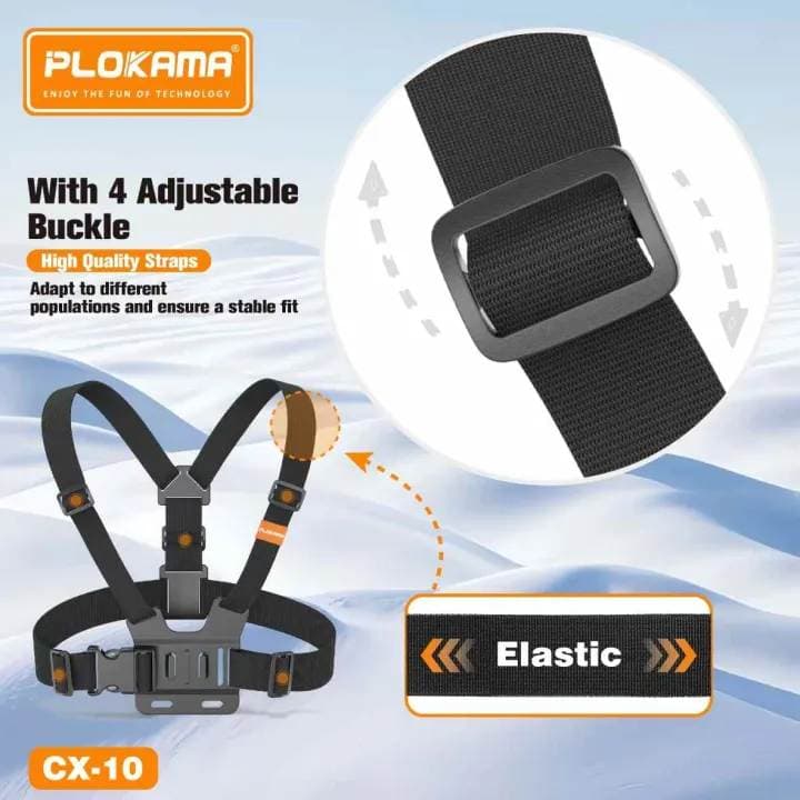 PLOKAMA CX10 Chest Strap Phone & Action Camera Mount 360° Adjustable view 3