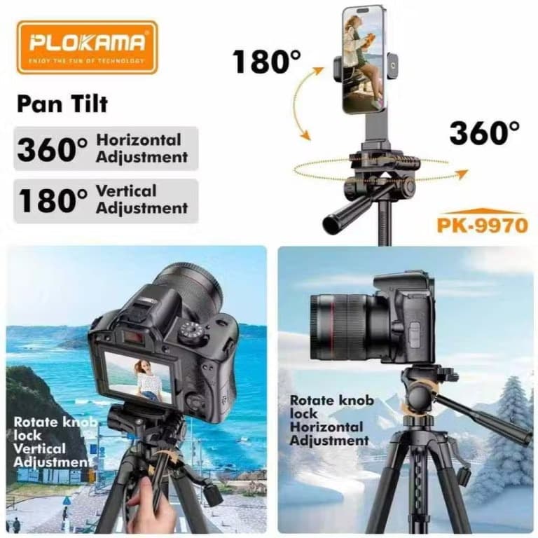 PLOKAMA PK 9970 Professional Tripod For DSLR Camera Mobile view 4