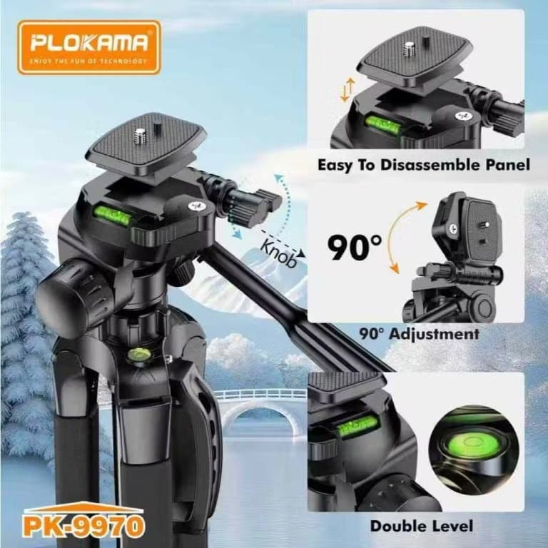 PLOKAMA PK 9970 Professional Tripod For DSLR Camera Mobile view 3