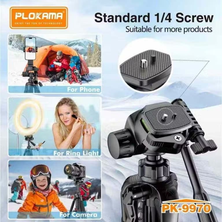 PLOKAMA PK 9970 Professional Tripod For DSLR Camera Mobile view 5