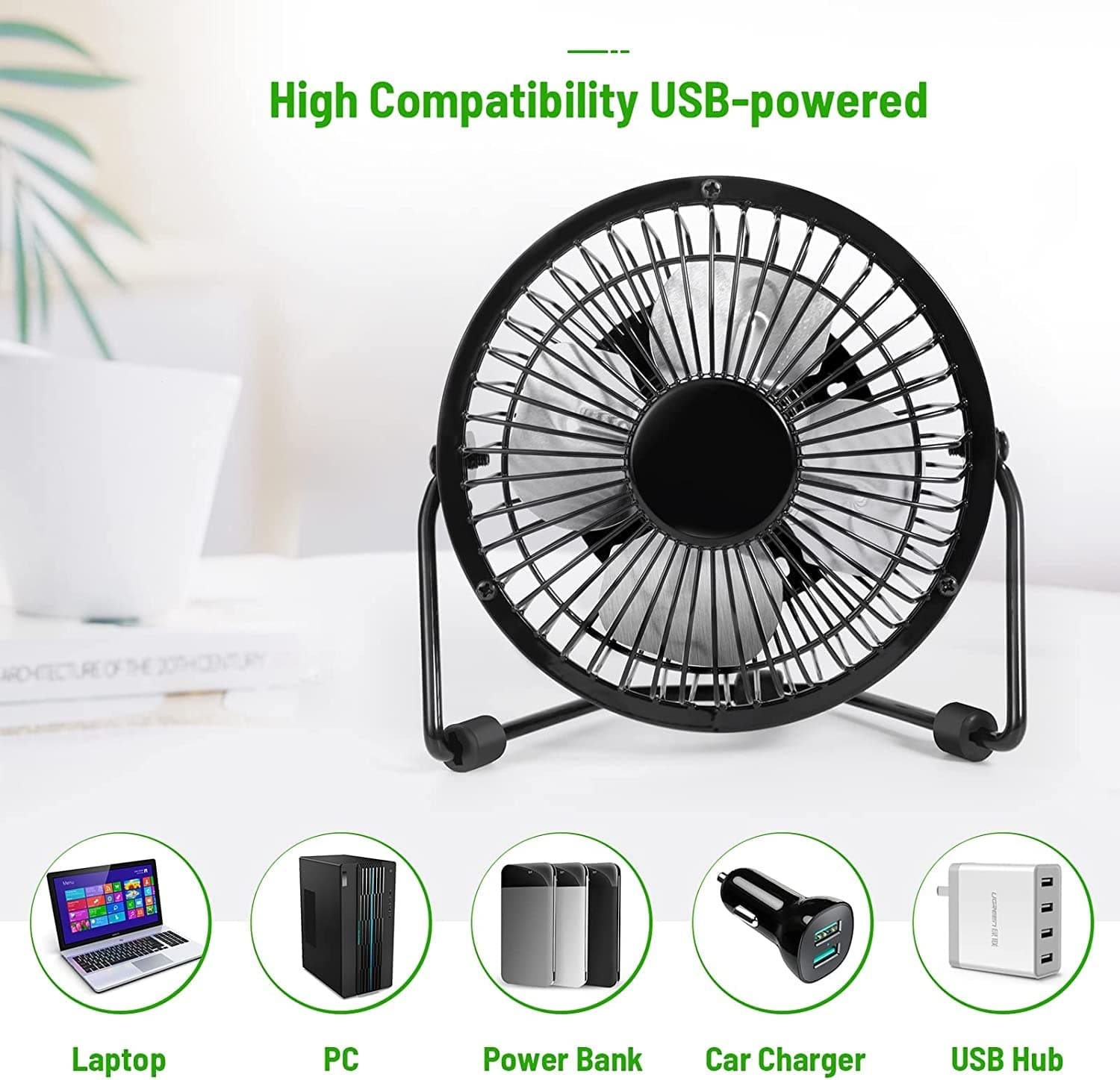 Portable Desktop High-Velocity Fan With Quiet Operation USB Powered view 4