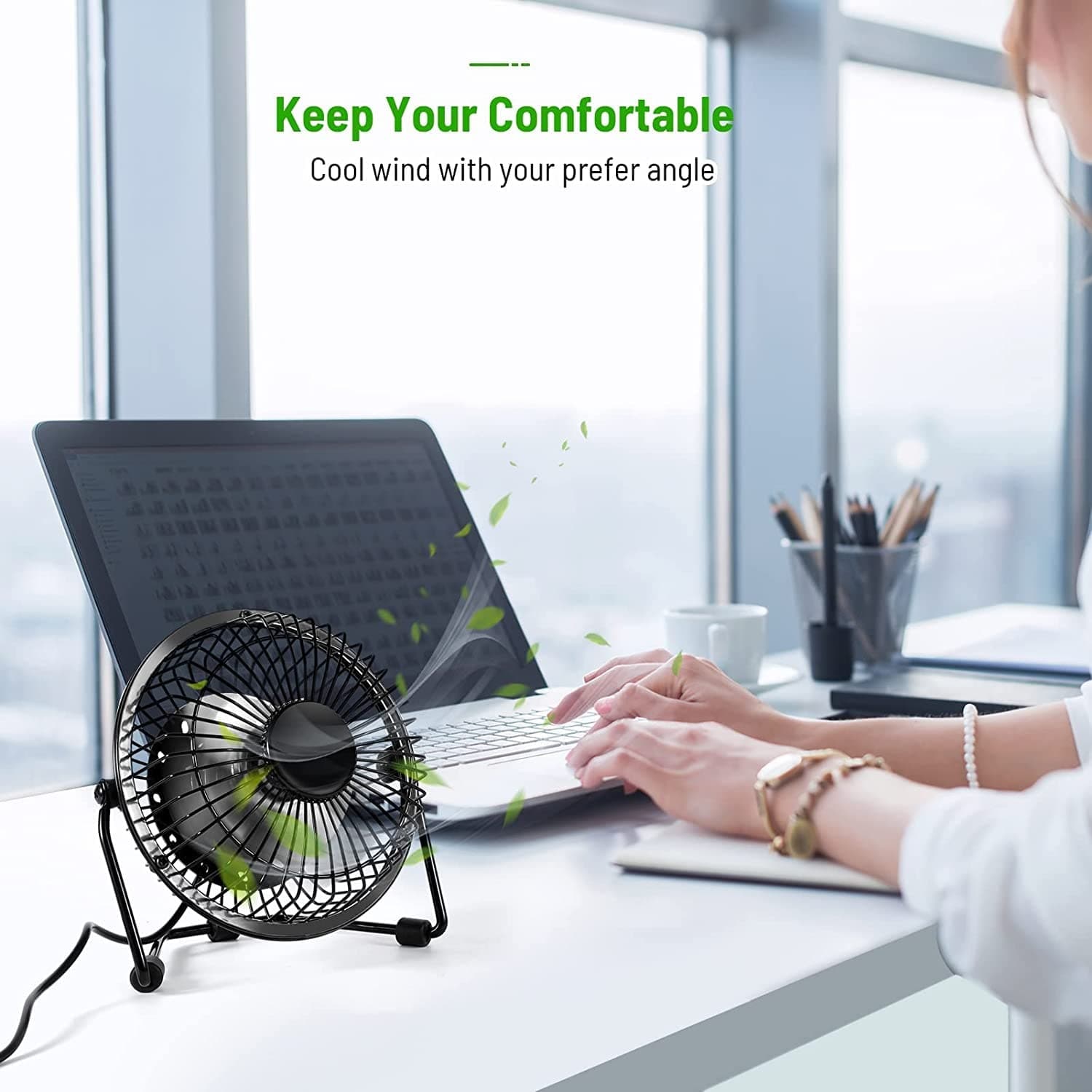 Portable Desktop High-Velocity Fan With Quiet Operation USB Powered view 5