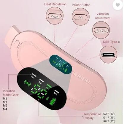Portable Period Belt Heat Pad Menstrual Relief Pad With 3 Heat Levels And 3 Vibration Massage Modes view 2