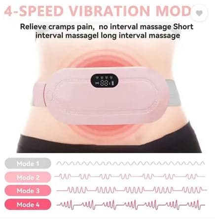 Portable Period Belt Heat Pad Menstrual Relief Pad With 3 Heat Levels And 3 Vibration Massage Modes view 3