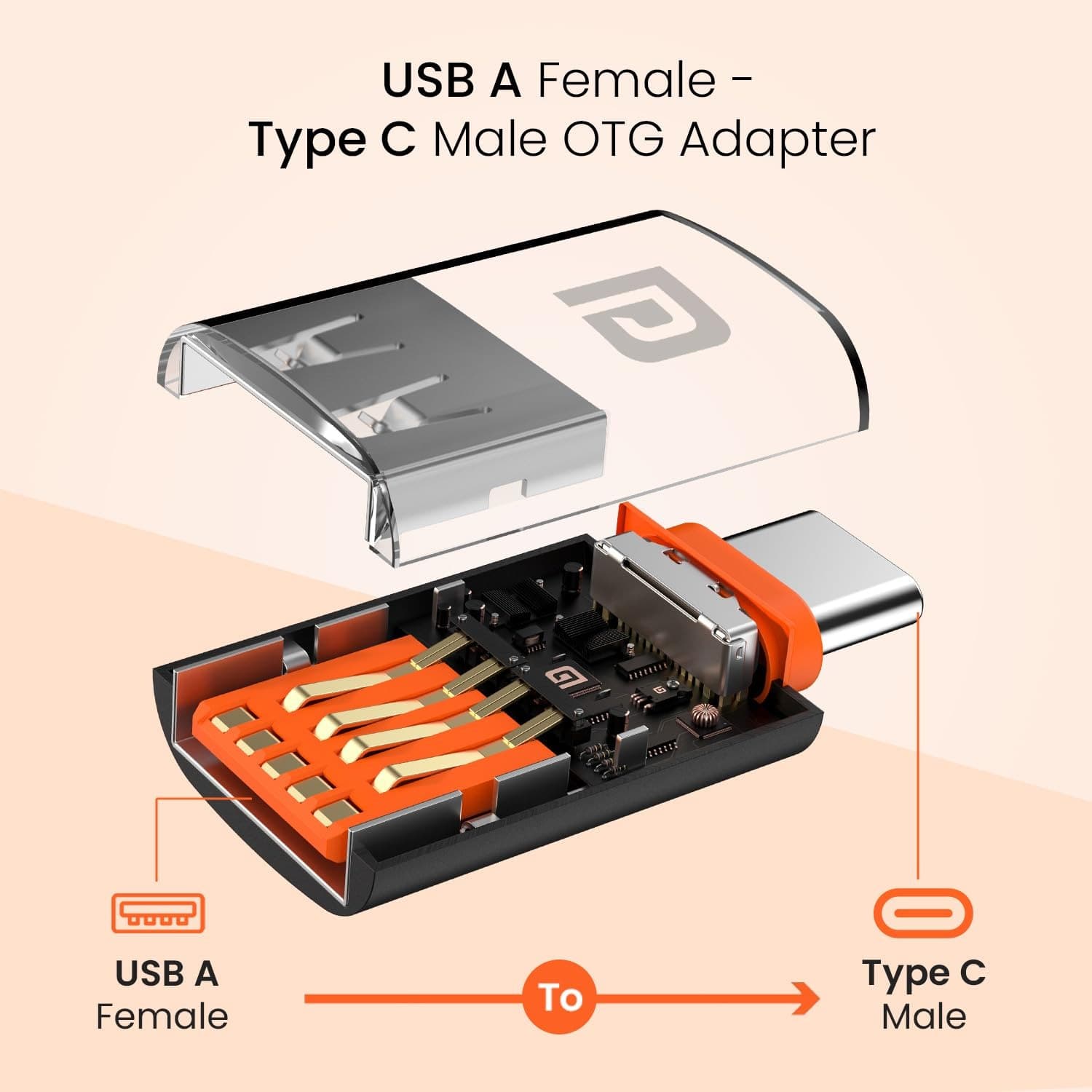 Portronics Bridge Y USB 3.0 to Type-C OTG Adapter view 2