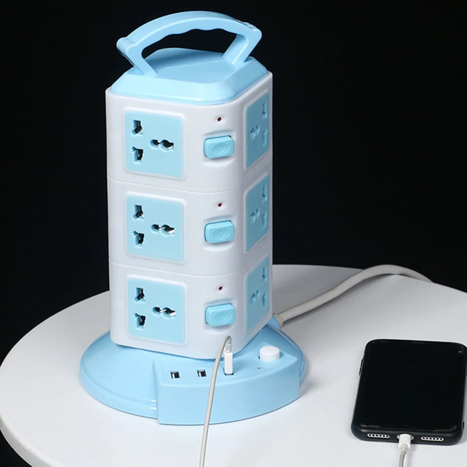 Power Strip Tower Socket With 3 USB Ports 12 Universal Socket Plugs view 1