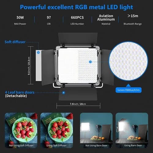 Pro Led 660 Pro Professional Studio Photo & Video Light Kit view 3