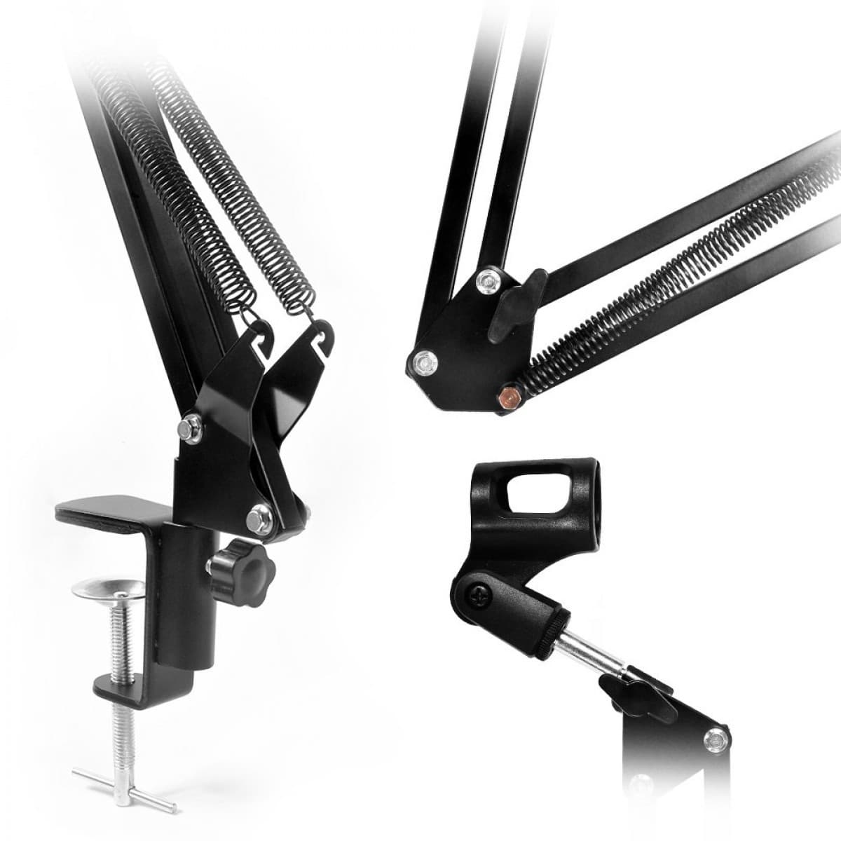 Professional Recording Microphone Stand Black Boom Suspension Scissor Arm view 3