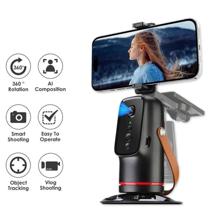 Q03 Auto Tracking Phone Holder 360° Rotation Phone Camera Mount view 1