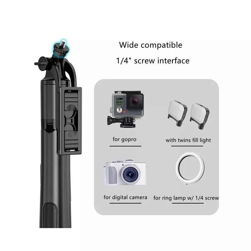 Q05 1580mm Retractable Selfie Tripod With Wireless BT Remote view 3