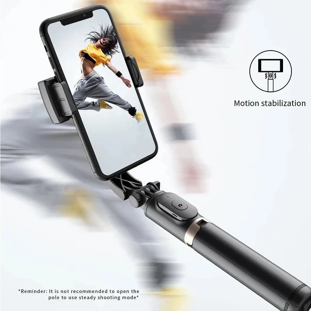 Q08 Selfie Stick Anti Shake Gimbal Stand Extendable Tripod With Bluetooth Wireless Remote view 2
