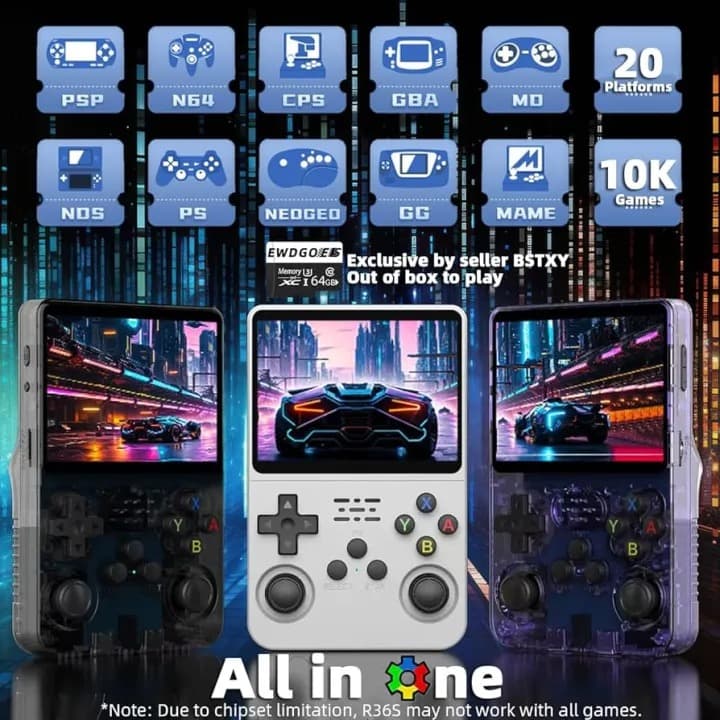 R36S Retro Handheld Game Console 3.5″ IPS Screen Pocket Player 64GB Preloaded Games view 3