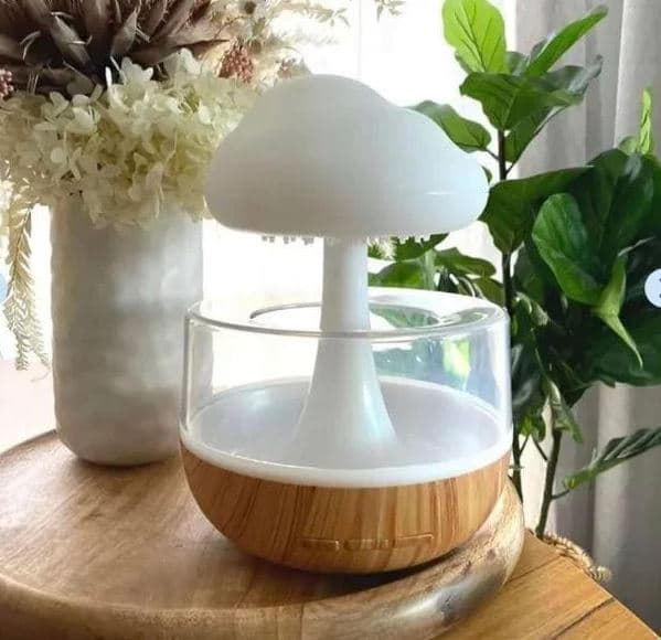 Rain Cloud Humidifier Water Drip Calming Rain Sounds Waterfall Lamp view 3