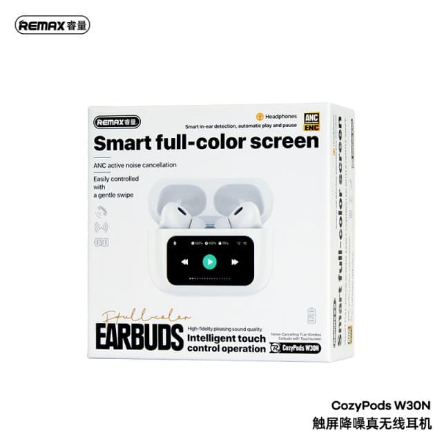 REMAX Cozypods W30N Noise Cancelling True Wireless Earbuds With Touch Screen view 3