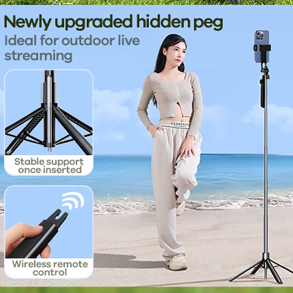 REMAX P30 Multifunctional 1.8 Meter Selfie Stick Mobile Tripod Stand view 2