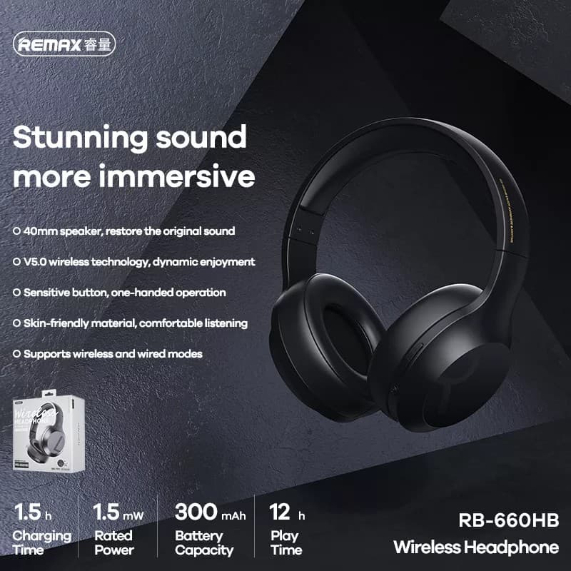 Remax RB 660HB Bluetooth Wireless Headphone view 3