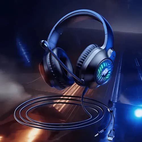 Remax RM 705 Wired RGB Gaming Headphone Headset With Mic view 3