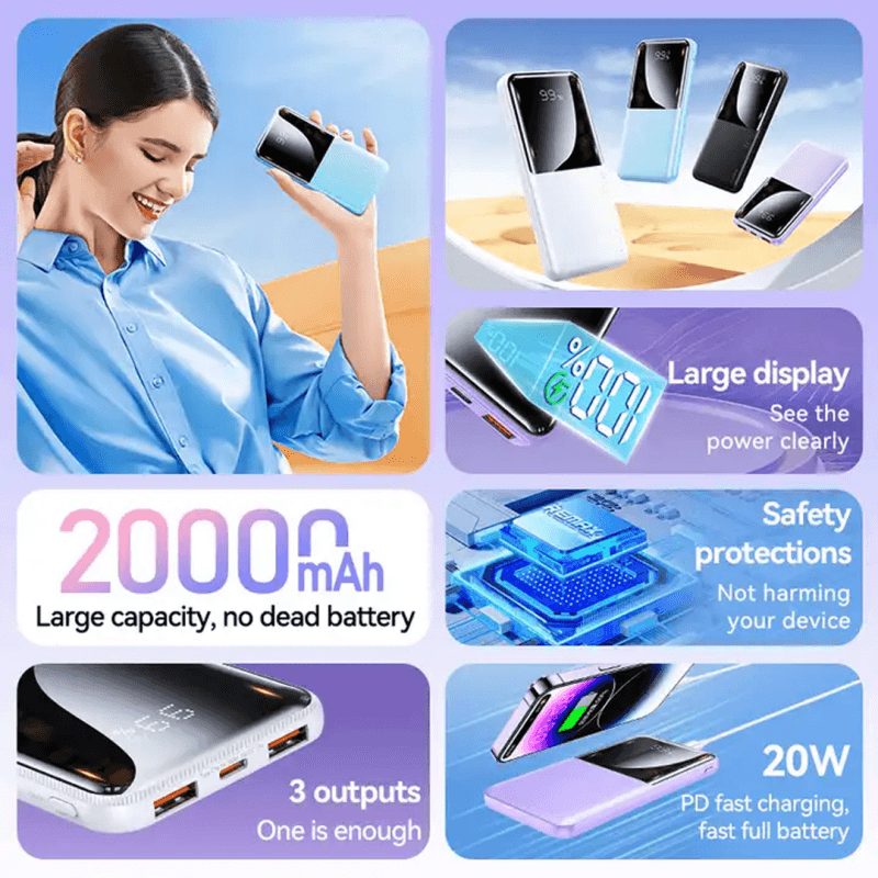 Remax RPP 623  20000mAh Powerbank 20W+22.5W PD+QC view 3