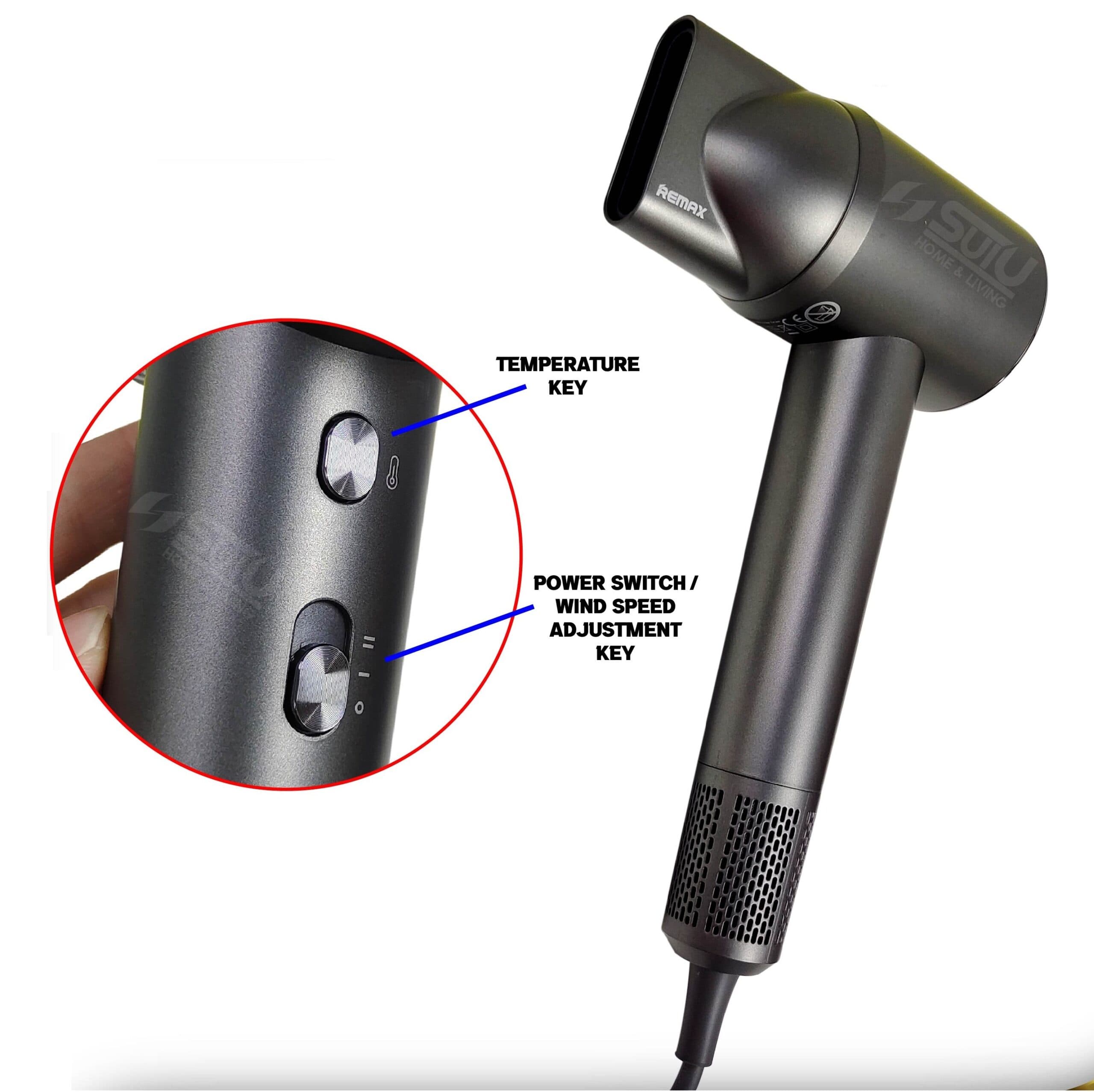 Remax RS HD06 High-Speed Negative Ion Hair Dryer – 1600W Professional Styling view 4