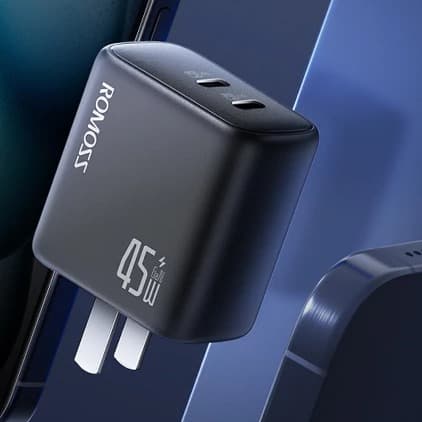 Romoss AC45RA 45W GaN Dual Port Type-C Wall Charger 100–240V Laptop Fast Charging Adapter view 2