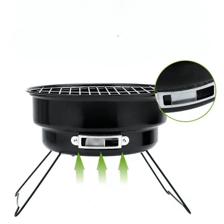 Round Portable Charcoal Barbecue For Indoor Outdoor Garden Grill view 2