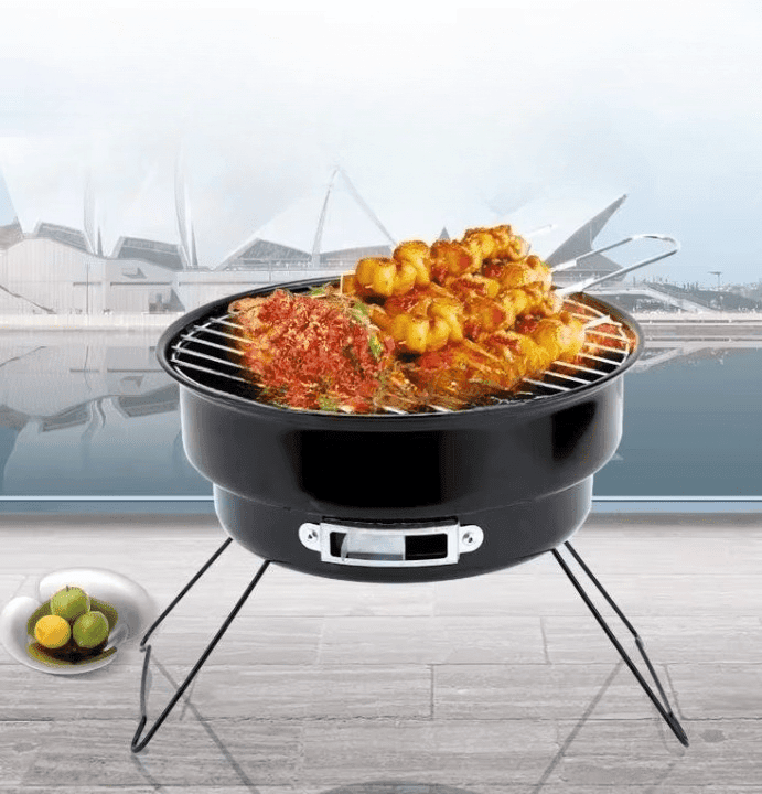 Round Portable Charcoal Barbecue For Indoor Outdoor Garden Grill view 1