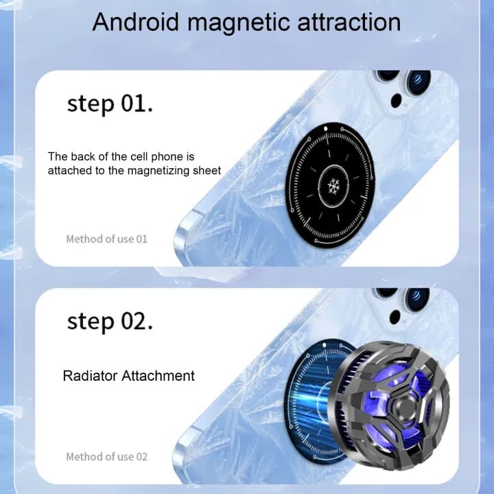 S25 Mobile Phone Cooler Fan 15W Magnetic Semiconductor Radiator view 3