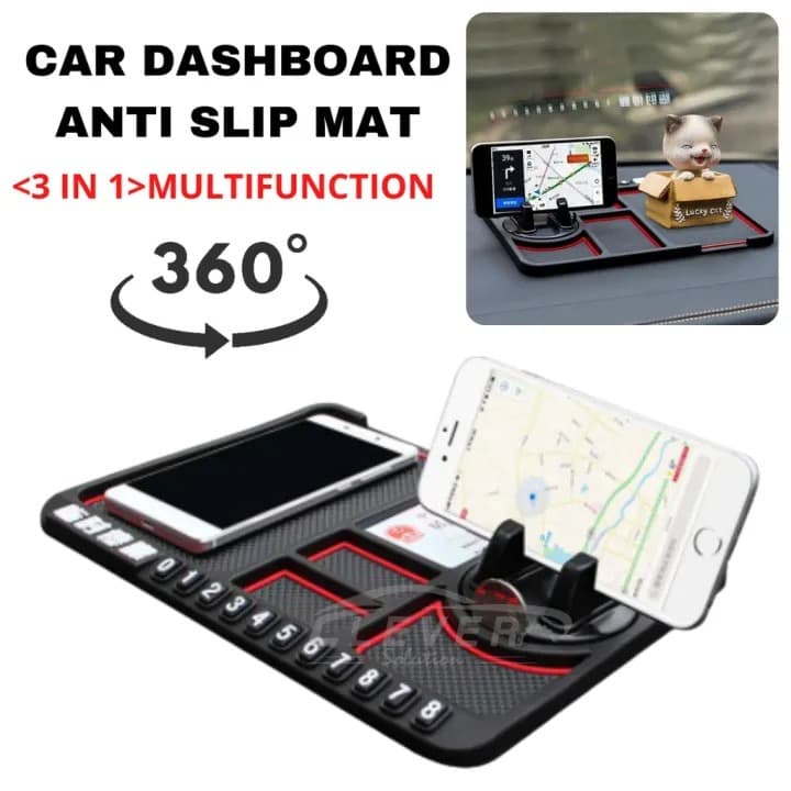 S667 Silicone Car Anti-Slip Mat Phone Holder Dashboard Phone Mount With Parking Number Card view 2