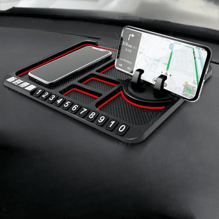 S667 Silicone Car Anti-Slip Mat Phone Holder Dashboard Phone Mount With Parking Number Card view 1