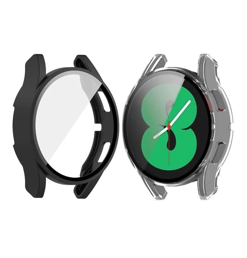 Screen Protector Case For Samsung Galaxy Watch 4 (44 mm) Full-Coverage Bumper + Tempered Glass Cover view 1