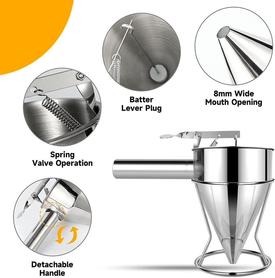 Selroti Maker Stainless Steel Selroti Batter Dispenser With Stand view 3