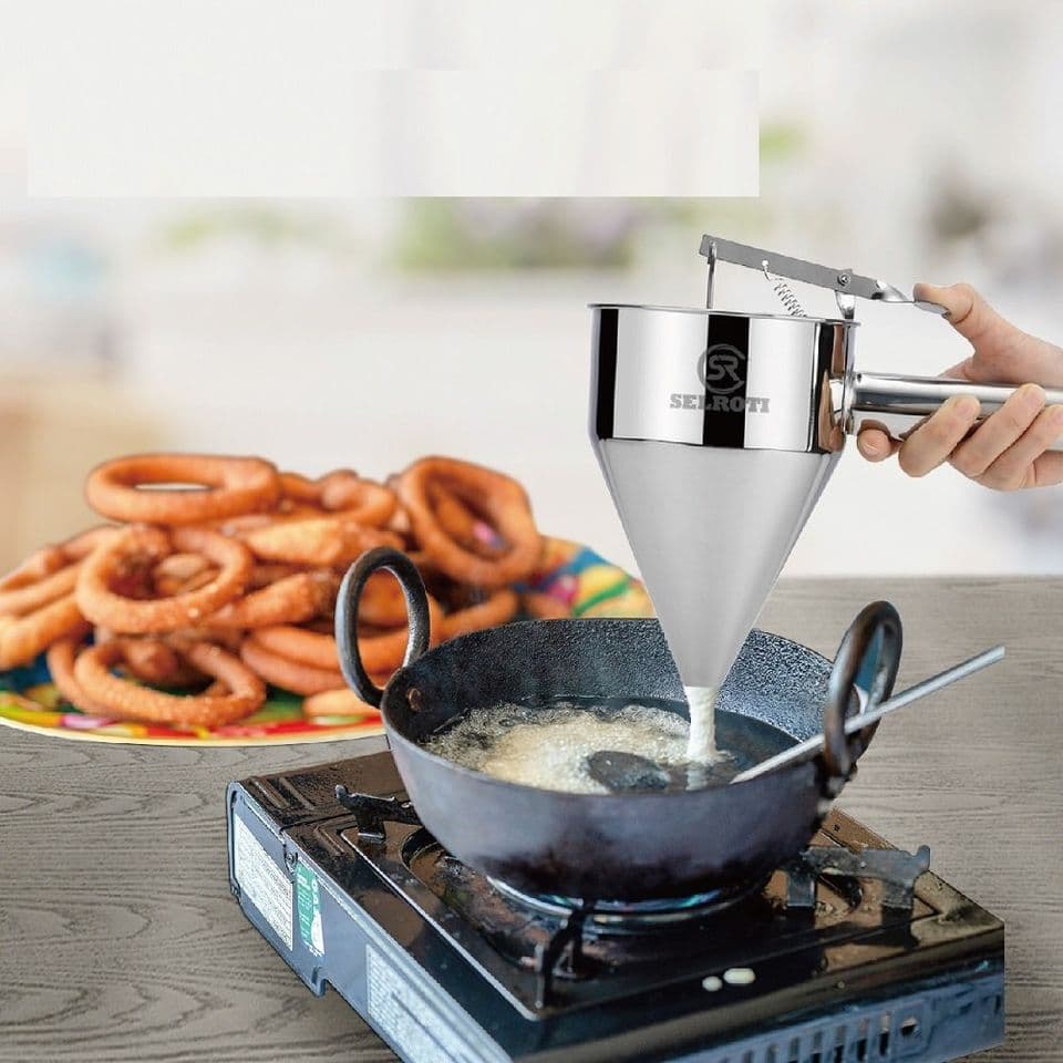 Selroti Maker Stainless Steel Selroti Batter Dispenser With Stand view 1